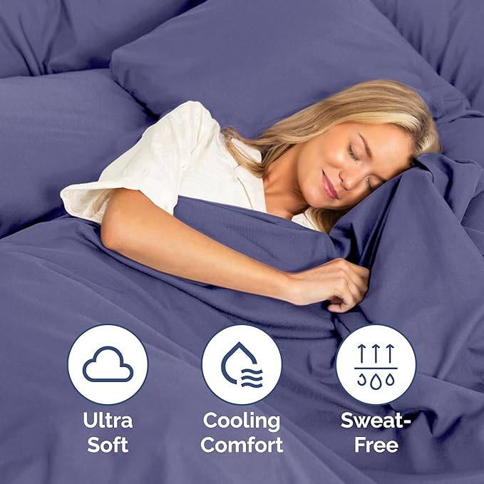 Twin Size 3 Piece Sheet Set - Extra Soft, Breathable & Cooling - Hotel Luxury Durable Bed Sheets - Deep Pockets, Easy-Fit & Wrinkle-Free - Twilight Purple Oeko-Tex