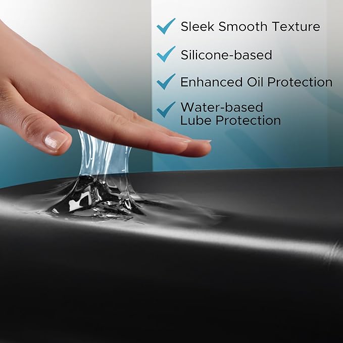 Black Vinyl Queen Waterproof Fitted Massage Bed Sheet with Side Pocket | Mattress Protector, Bed Cover for Nuru Massage - Oil, Water-Based, Silicone Safe | 60'' x 80'' + 15.7'' Deep Pocket