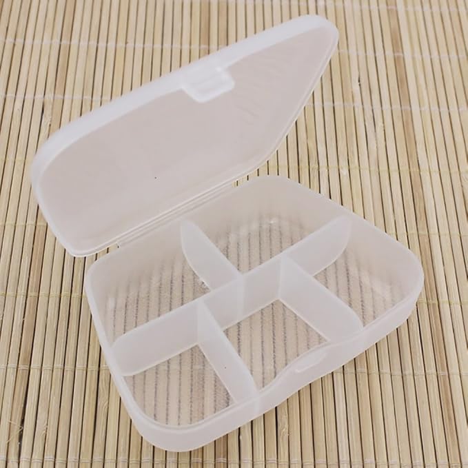 Pill Box,dezirZJjx Premium 5 Compartments Medicine Case Pills Tablet Jewelry Box Organizer Container - White