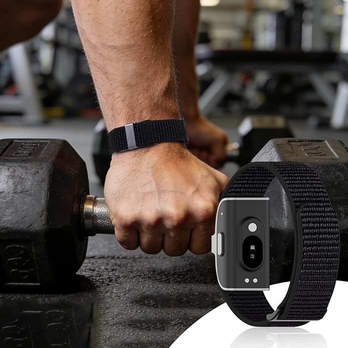 2 Pack Nylon Loop Sport Replacement Strap Compatible with Hume Band,Adjustable Soft Bands for Women Men,Breathable Lightweight Wristband for Fitness Tracker