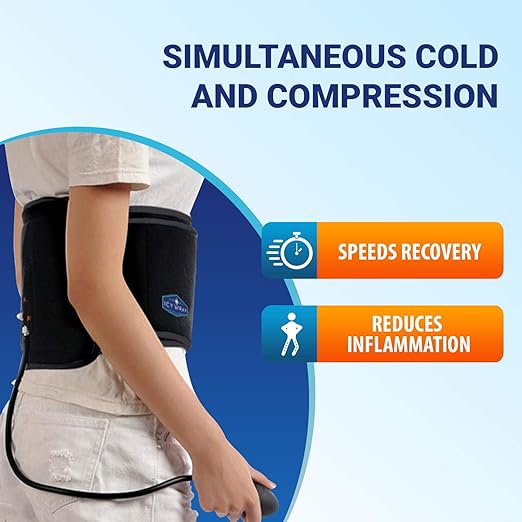 Cold Pack Compression Wrap for Back Pain, Ice Pack Therapy Large Waist/Rib, Cryo-Cool Flexible Treatment for Injuries, Aches, Swelling, Sprains, Inflammation