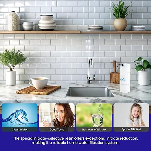 Nitrate Removal | Smart Classic Countertop Water Filter System | White | Crystal Quest