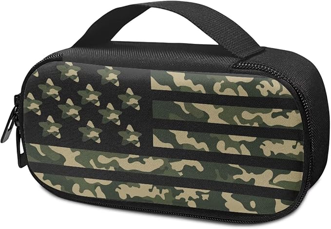 Rnyleeg American Flag Camo Diabetes Bag for Women Men Large Capacity Insulin Cooler Travel Case Reusable Insulin Bag for Diabetes