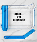 Plifal Pill Counter Tray with Spatula - Pill Counting Tray Shhh Print Pharmacy Counting Tray Medicine Sorting Tray with Funny Reminder Labels, Equipped with L-Shaped Spatula