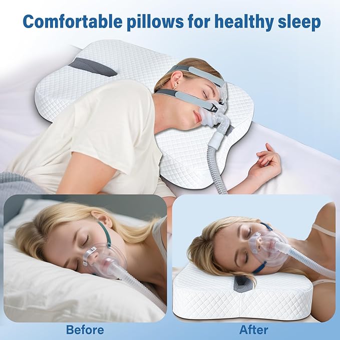 SAHEYER Anti-Snoring Pillow for Side Sleepers, Stop Snore Aid with Memory Foam, Orthopedic Pillow for Sleeper, Snoring Solution and Remedy, Anti-Snore Devices, White
