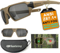 HTS HUNTERSKY Ballistic Tactical ANSI Z87.1+ Impact Protection Anti Fog Shooting Glasses Military Grade Airsoft Range