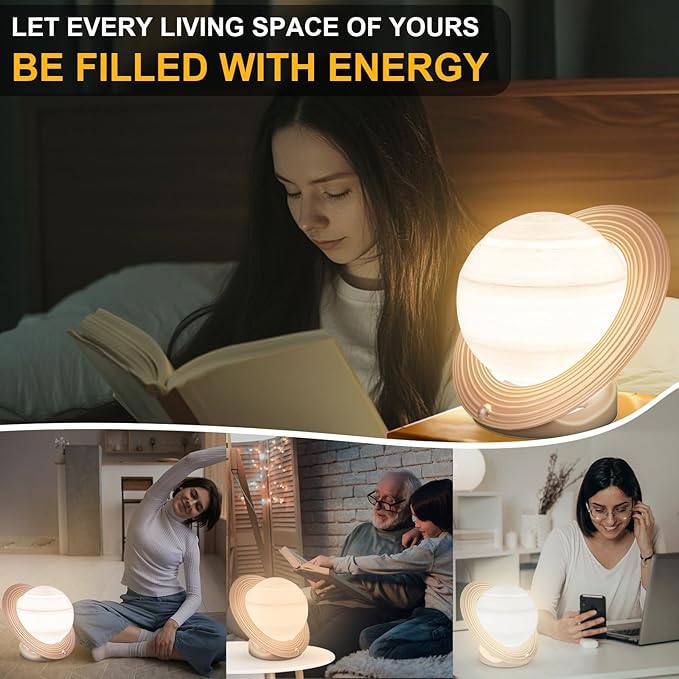 10000 Lux Sun Lamp with 3 Color Temperatures, Adjustable Brightness, 4 Timer & Memory Function, Sunlight Lamp with Remote Control for Home, Happy Life (Gold)