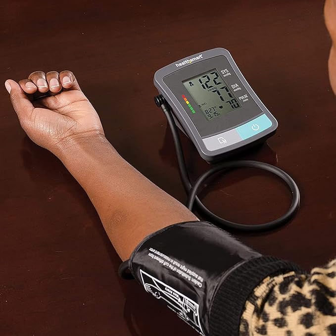 HealthSmart Digital Standard Wrist Blood Pressure Monitor with Automatic Adult Cuff That Displays Pulse Rate and Irregular Heartbeat Stores up to 60 Readings for 2 Users