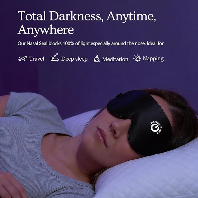 Heated Eye Mask FSA -HSA Eligible, 100% Pure Mulberry Silk, Cordless Warm Eye Compress for Dry Eyes Relief, 3 Heat Settings, 1500mAh Rechargeable, Washable Cover, Sleep & Travel