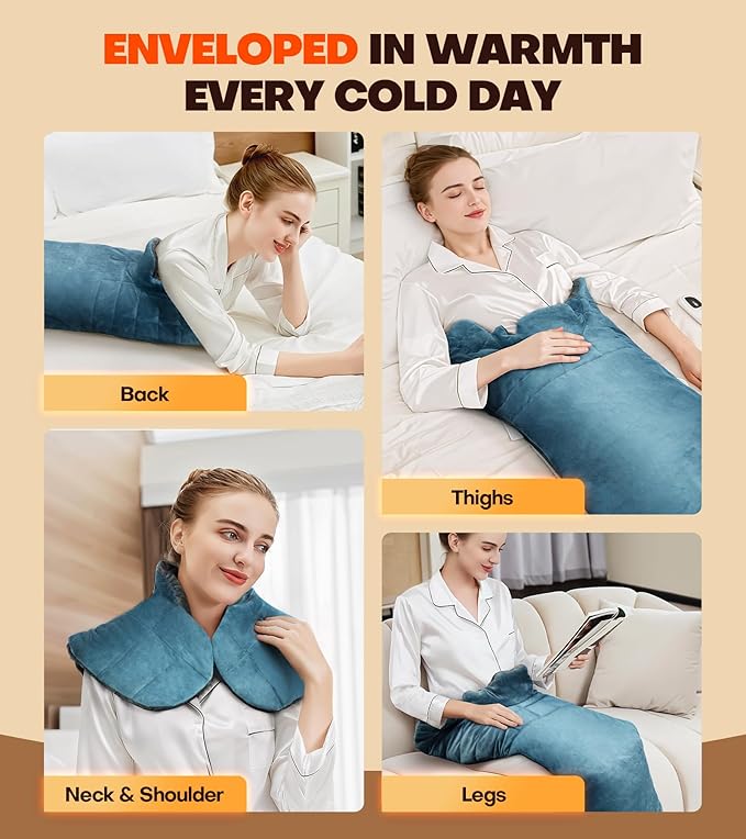 Graphene-Infused Heating Pad with 3X Deeper Pain Relief, 30% Heavier Weighted Heating Pad for Neck and Shoulders and Back, 25"x35" Large Electric Heated Pads, Gifts for Mom Women Christmas Birthday
