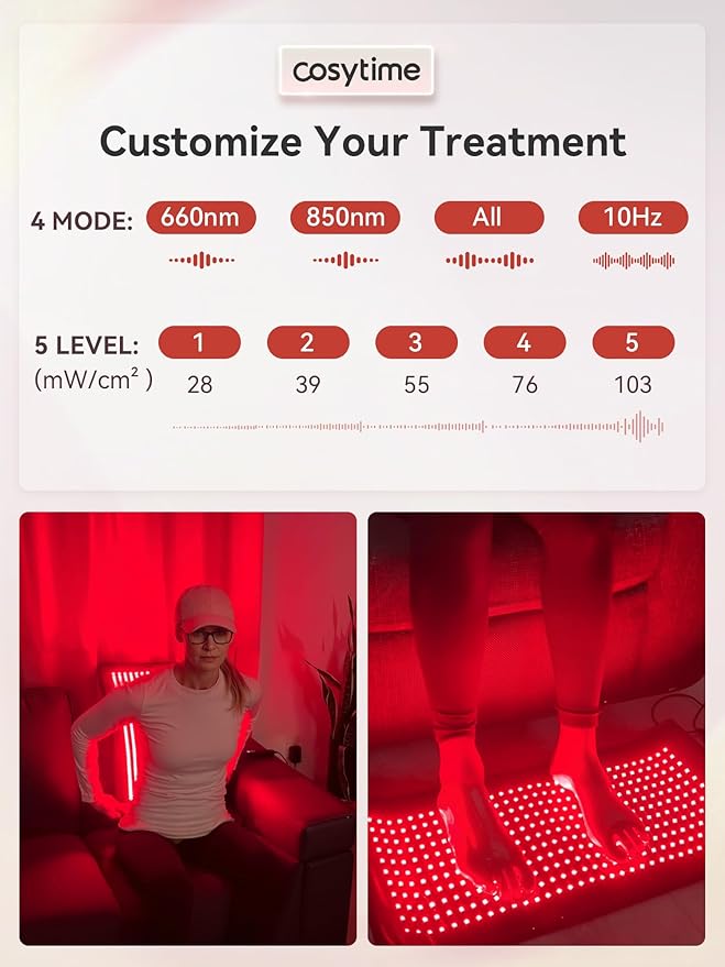 26" x 13" Red Light Therapy for Body - 660nm Red & 850nm Near Infrared NIR, Tri-Chip 1089 LEDs Therapy Mat, 100 mW/cm² High Irradiance