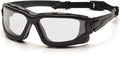 PYRAMEX I-Force Sporty Dual Pane Anti-Fog Goggle, Black Frame/Clear Anti-Fog Lens