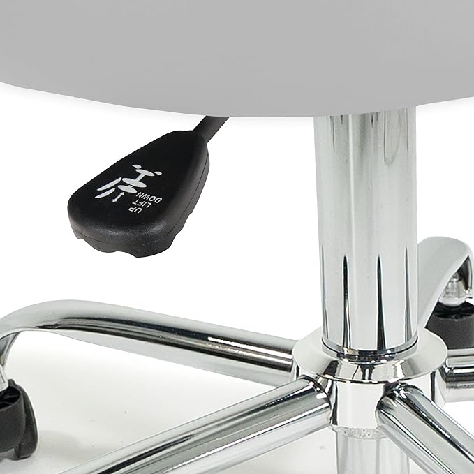 EARTHLITE Pneumatic Massage Salon Drafting Stool - No Leaking (vs. Hydraulic), Adjustable, Rolling, CFC-Free / Medical Spa Facial Chair
