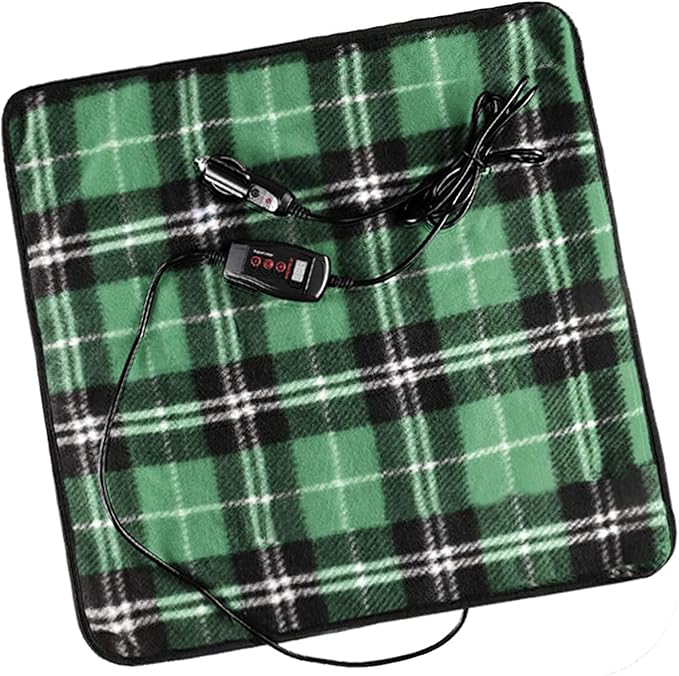 ZONETECH Green Plaid Warming Pad, Warms on Cold Weather, Perfect Sizing for Pets