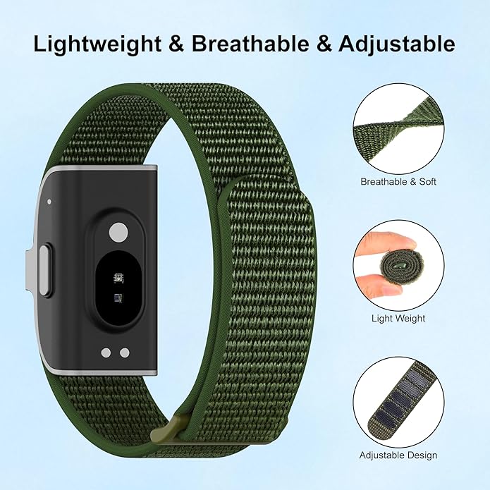 Nylon Loop Sport Replacement Strap Compatible with Hume Band,Adjustable Soft Bands for Women Men,Breathable Wristband for Fitness Tracker