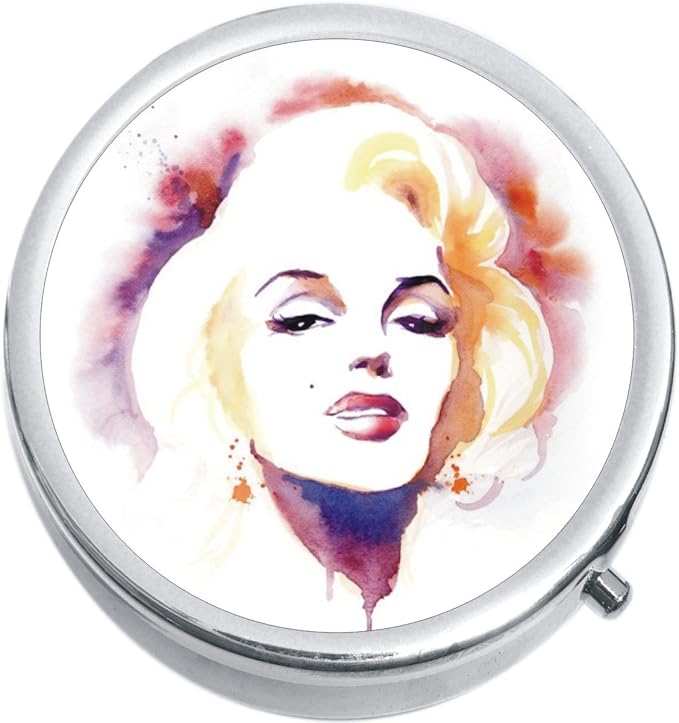 Watercolor Marilyn Medicine Vitamin Pill Box