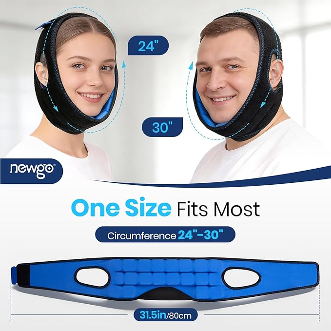NEWGO Wisdom Teeth Pain Relief Ice Pack for Face Oral Surgery Recovery, Long Lasting Cold Face Wrap with Face Contoured Design for TMJ Relief, Tooth Extraction, Jaw Discomfort