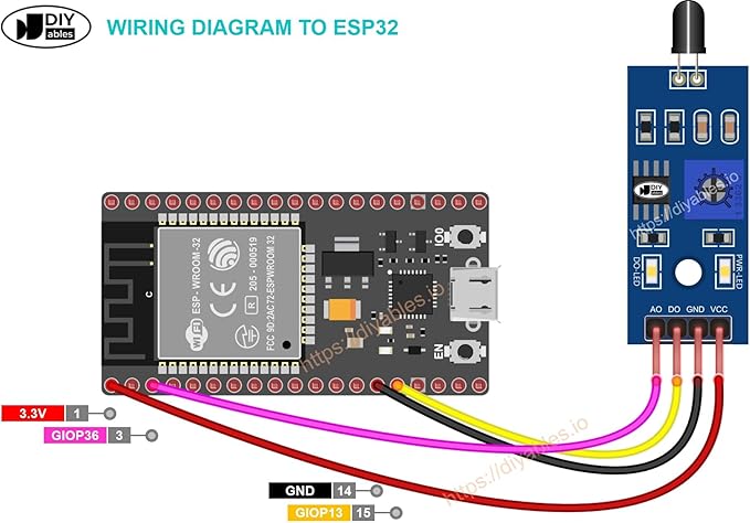 Infrared Fire Sensor for Arduino, ESP32, ESP8266, Raspberry Pi, 5 Pieces