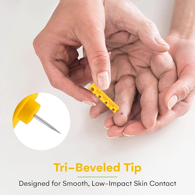 Care Touch Pack of 100, Twist Top Lancets 30 Gauge - Single Use Blood Sugar Lancets with Smooth Tri-Beveled Tip for Diabetes Testing - Disposable Glucose Lancet for Daily Blood Sugar Monitoring
