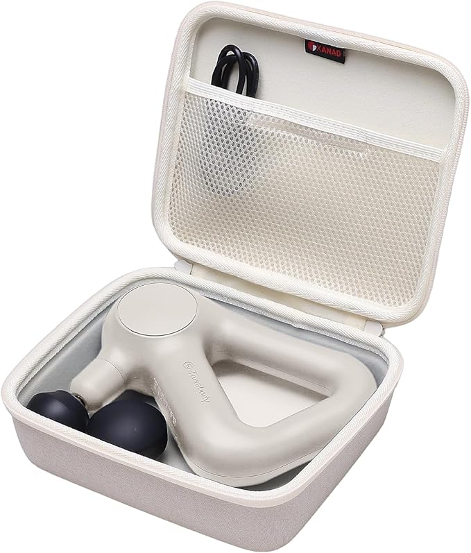 XANAD Massage Gun Case Compatible with TheraGun Relief Handheld Percussion Massage Gun,Massage Neck/Back/Leg/Shoulder,Cream-Inside: 8.3"x6.9"x2.4" (Case Only)