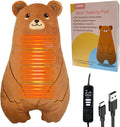 Electric Heating Pad for Period Cramps Pain Relief Menstrual USB Powered Cuddly Stuffed Animal Portable Cute Soft 14" Adorable Bear Neck Shoulder/Back Pain Relief Gift for Women and Kids (M)