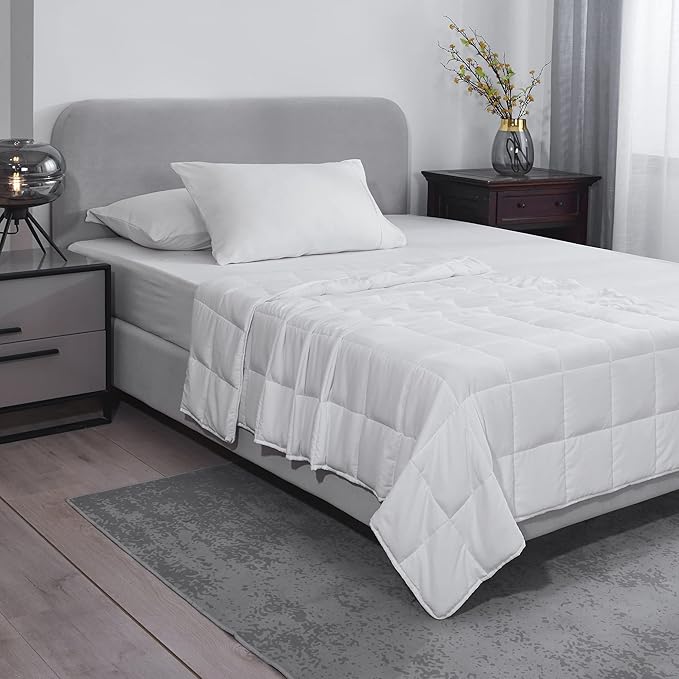 L'AGRATY Weighted Blanket - 60"x80" 20lbs Cooling Breathable Heavy Blanket Microfiber Material with Glass Beads for Adult All-Season Summer Fall Winter Soft Thick Comfort
