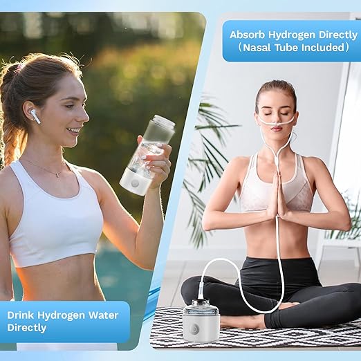 Hydrogen Water Bottle, Up to 2300ppb Molecular Hydrogen Water Machine with Advanced SPE/PEM Technology, 15oz Hydorgen Water Bottle Generator, Suitable for Office Home Gym and Outdoor,CA-303E