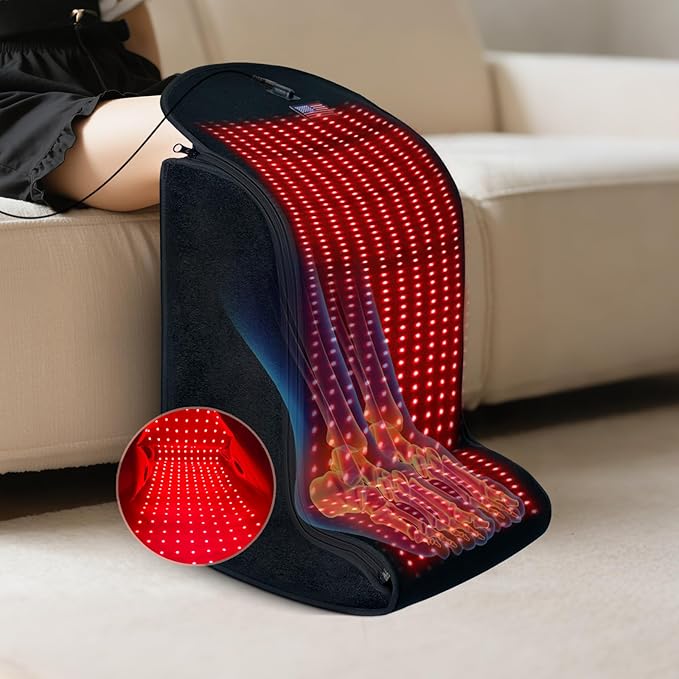 Red-Light-Therapy-for-Feet,2025 Upgraded 4 Modes for Legs Ankle,Infrared Light Therapy Consisting of 420 Dual Wavelength LED,Adjustable Power and Time Controller(13.7 * 11 * 18.11IN)