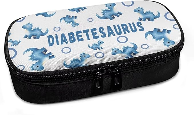 Rnyleeg Insulin Cooler Travel Case Blue Circle Dinosaur Insulin Bag for Diabetes Portable Diabetic Supplies Travel Case Organizer Diabetic Care for Daily Life Trip