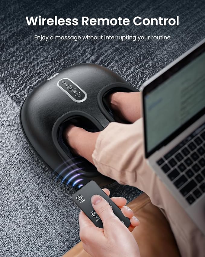 RENPHO 2026 [Upgraded] Foot Massager with Heat, FSA Eligible Shiatsu Foot Massager for Plantar Fasciitis, Deep-Kneading, Air Squeezing Feet Massager, Birthday Gifts for Women Mom Size 12