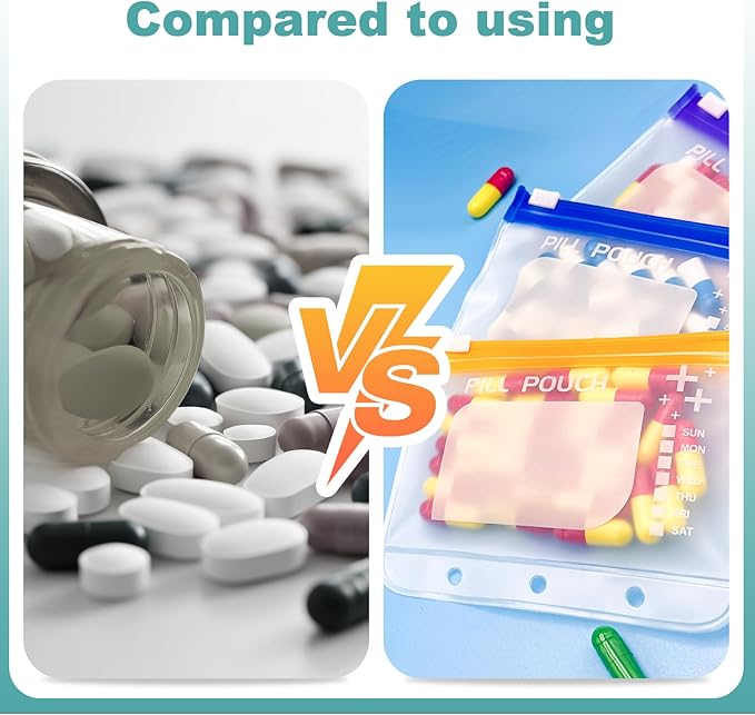 A8 Waterproof Pill Organizer with 28 Pill Pouches Set