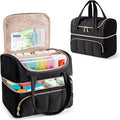 Damero Double Layers Medicine Bottle Organizer, Lockable Pill Bottle Organizer Medicine Bag with Lockable Zipper and Detachable Dividers for Medication, Vitamins or Medical Supplements, Black