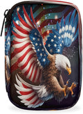 American Flag Memorial Independence Day Travel Pill Organizer Box Weekly Portable Pill Case Daily Pills 7 Day Small Birth Control Pills Container Removable Compartments for Medicine Vitamins Fish Oil