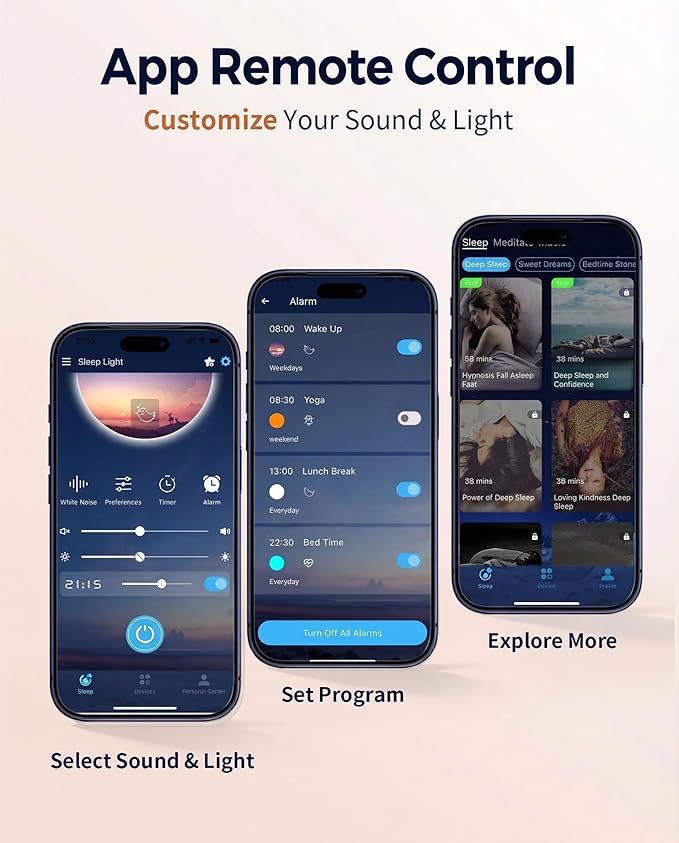 White Noise Machine with Sunrise Alarm Clock, 44 Non-Looping Soothing Sound Machine for Sleep, 10-Color Night Light with App & Timer, Noise Machines Gifts for Kids Baby Adults Home Office Travel