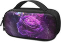 Purple Rose Butterfly Insulin Travel Bag with Handle for Insulin Pen & Medication Diabetic Care Dustproof Glucose Meter and Diabetic Supplies Storage Bag for Daily Life & Trip