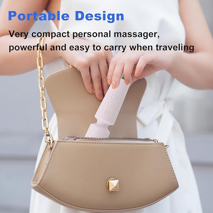 Personal Massager, Micro Wireless Massager, Small & Powerful, Waterproof Portable, Suitable for Relieving Neck, Leg and Shoulder Pain, Purple