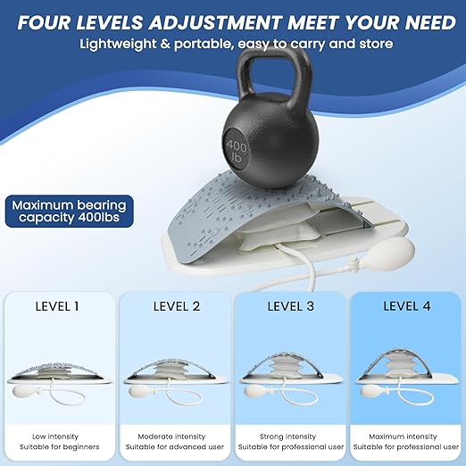 JUMPOW Back Stretcher for Lower Back Pain Relief - Adjustable Lumbar Back Cracker Board, Relief for Lumbar Area Pain, Scoliosis Aid, Ergonomic Spine Decompression