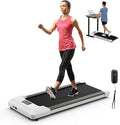 GYMAX Walking Pad, 2.25HP Under Desk Treadmill with LED Display, Remote Control & 7-Layer Belt, Compact Portable Jogging Running Machine for Home Office Small Space