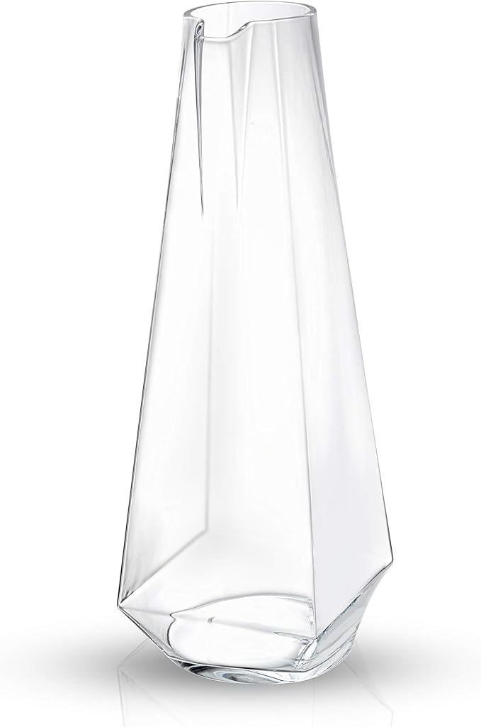JoyJolt Infiniti 43Oz Deluxe Glass Pitcher - Premium Quality Crystal Lemonade & Sangria Pitcher - Elegant Classic Design - Perfect for Fruit Infusion & Iced Tea