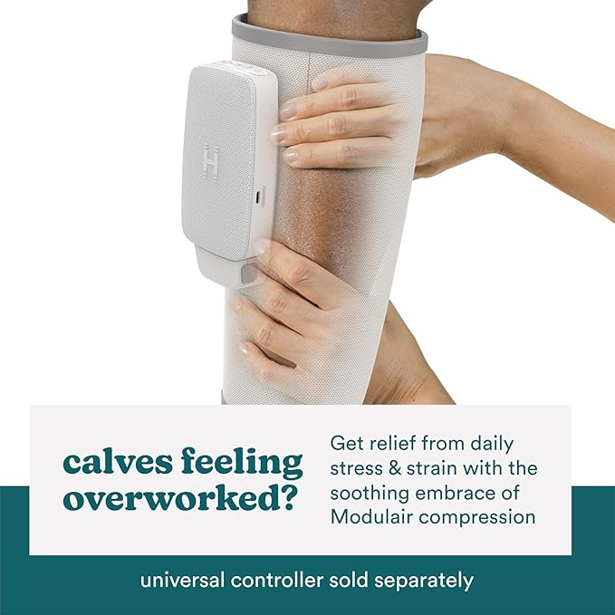 HoMedics Modulair Compression Calf Wrap Massager – Overlapped Compression Therapy with 4 Programs, Adjustable Intensity, Heat Settings, (Battery Sold Separately)