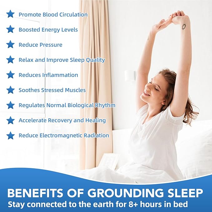Grounding Sheets King Size – 95% Organic Cotton + 5% Silver Fiber Fitted Earth Sheets with Grounding Cord, Grounding Well Bed Sheets for Healthy Sleep (Gray, 78"x80"x15")