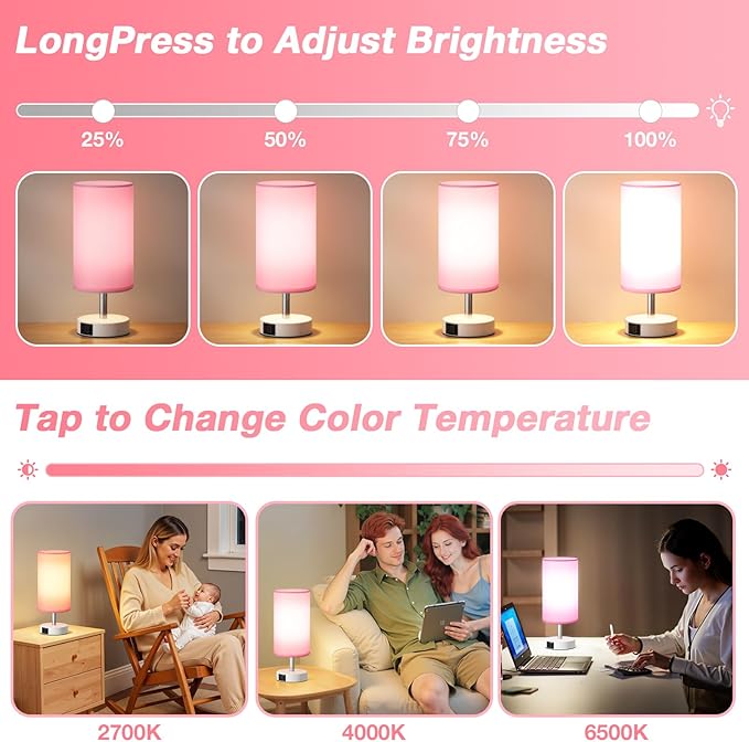 Dicoool Light Therapy Lamp 10000 Lux, Sun Lamp with Remote, 3 Color Temperature & Stepless Dimming, Happy Sunlight Lamp, Daylight Lamp for Home, Office, Pink Decoration Use As Lift Mood, Happy Life