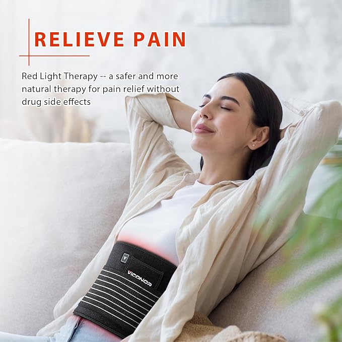 Red Light Therapy Belt for Body Comfort - APP-Controlled Wearable Dual Power Modes, Ideal for Women (Black4)