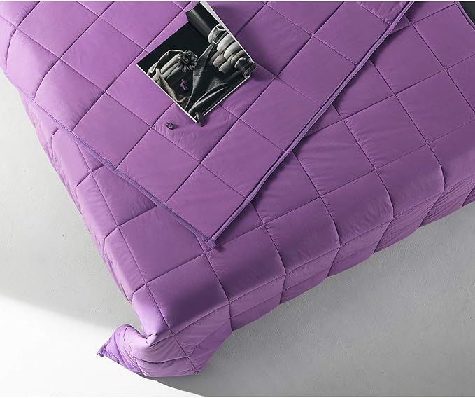RelaxBlanket Cotton Weighted Blanket 100% Cotton with Premium Glass Beads for All-Season 60''x80'' 20lbs,Purple