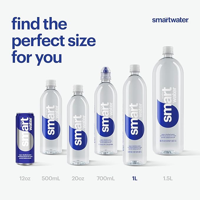 Smartwater Packaged Drinking Water, 33.8 Fl Oz (pack of 6)