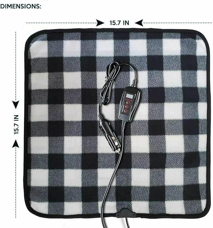 ZONETECH Vlack and White Warming Pad Cozy Warmth in Cold Weather, Perfectly Sized for Comfort and Portability for Pets