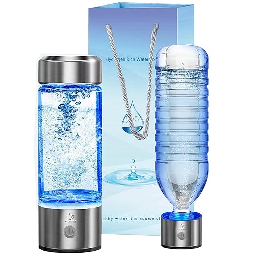 2026 Upgrade Hydrogen Water Generator Bottle, SPE & PEM Technology, 14OZ Portable Rechargeable Hydrogen Water Ionizer Machine, for Home Office Gift Travel Fitness Daily Drinking