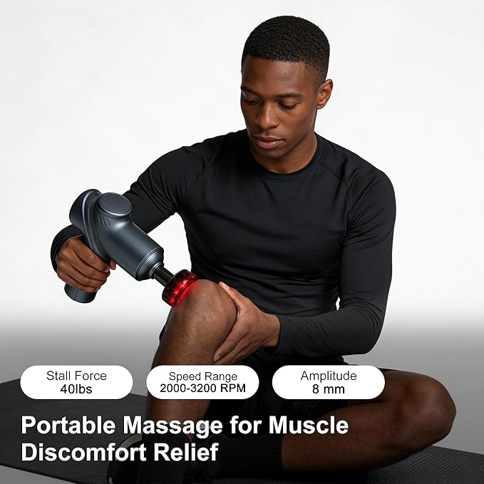 Massage Gun with Heat, Deep Tissue Back Massager for Pain Relief, Mini Muscle Percussion Massage Gun, Birthday Gifts for Men Women Da Home, Office & Travel, Blue
