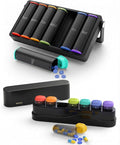 Weekly Pill Organizer 2 Times a Day(Black) and Weekly Pill Organizer 1 Time a Day(Black)