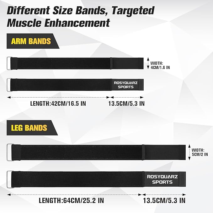 BFR Booty Bands for Men/Women Glutes, Blood Flow Restriction Bands Plan for Arm Muscle Legs &Hip Building, Adjustable Velcro Occlusion Bands Workouts,Quality Fabric Bands for Squat Butt &Thigh